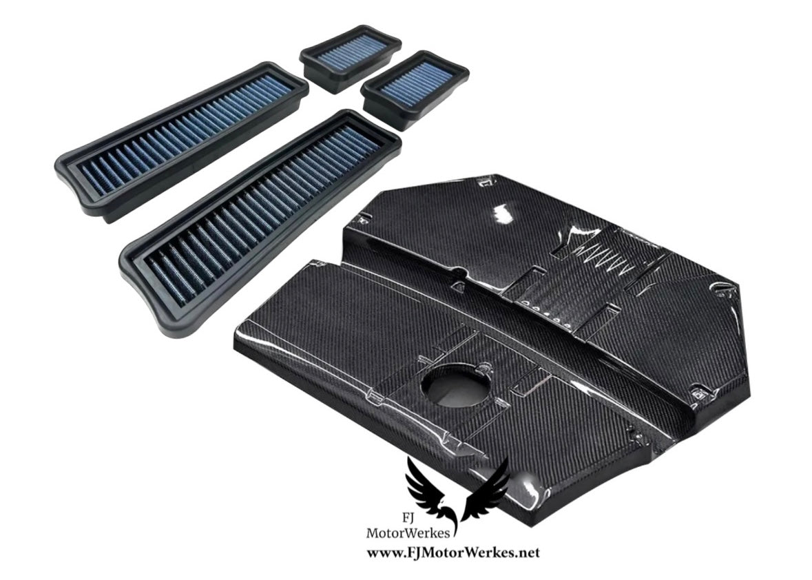 Bmw X3M X4M Intake kit inc Carbon Fibre Engine cover & Performance panel filters F97 F98