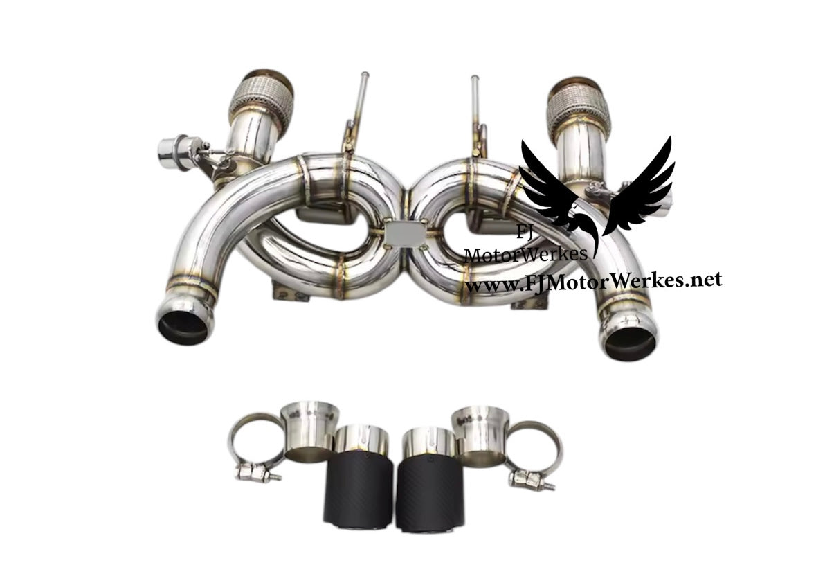 McLaren 720S 4.0T 2017+ FJ Motorwerkes High Performance Valved Stainless Steel Exhaust Downpipe