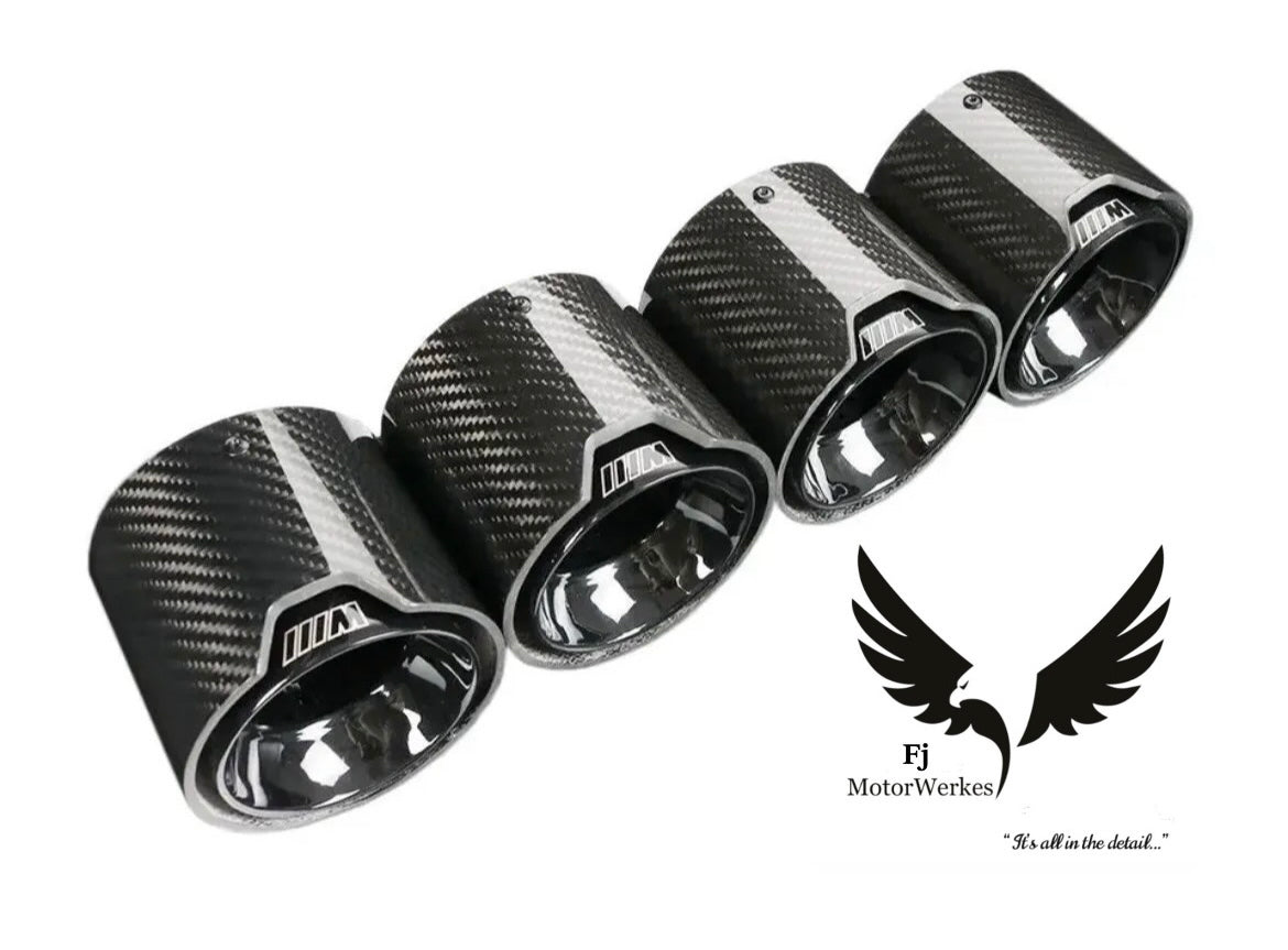 Bmw M5 G90 G99 M Performance Carbon Fibre Exhaust Tips BLACK