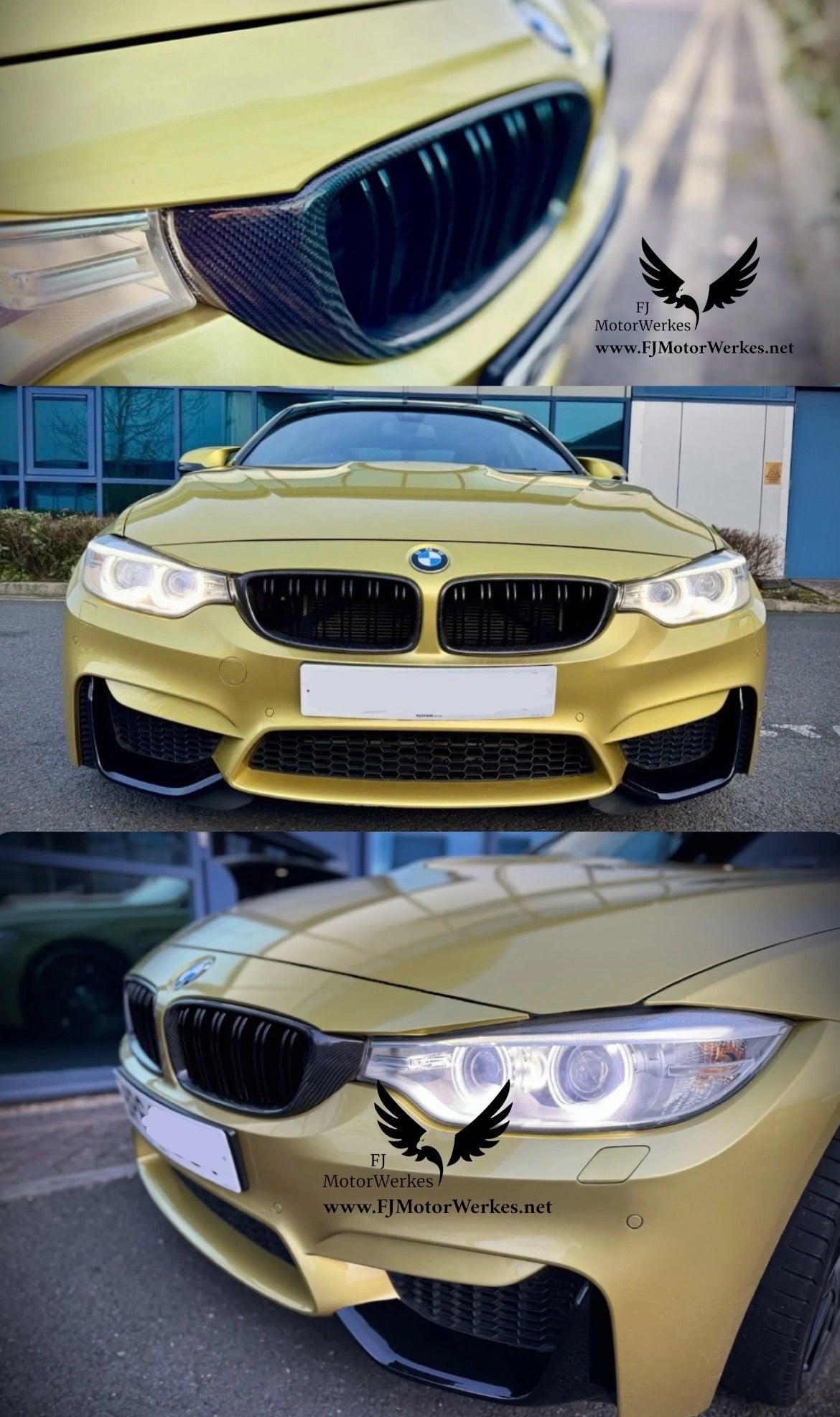 Bmw M4 Genuine Real Carbon Fibre Kidney Grilles With Badge Grill Emblem F82 F83