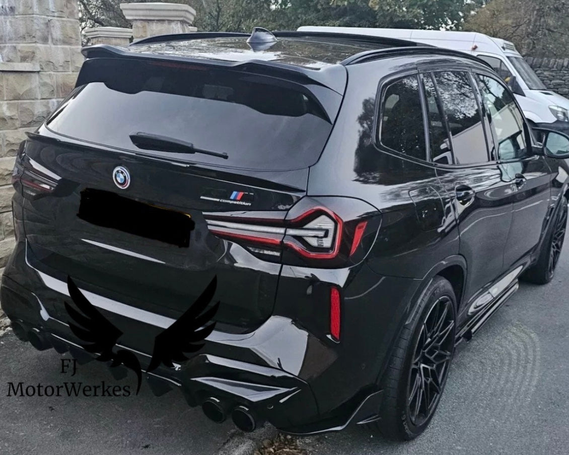 Bmw X3M X4M AK AKRAPOVIC Carbon Fibre Exhaust Tips Direct Fit X3mc X4mc F98 F97 - Black on Stainless steel