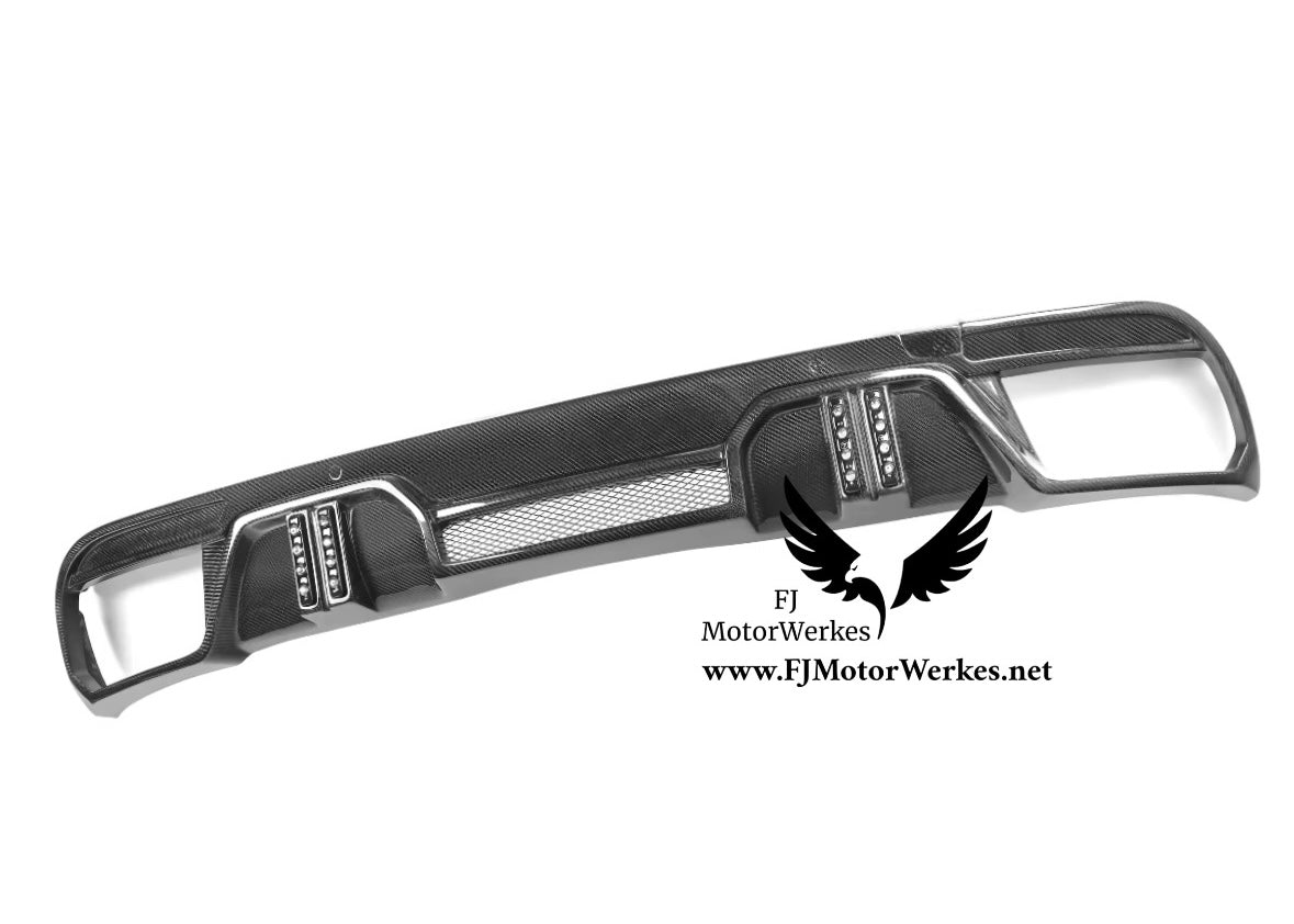 Bmw X6M F96 Rear Carbon Fibre LD style diffuser with Led F1 Lights