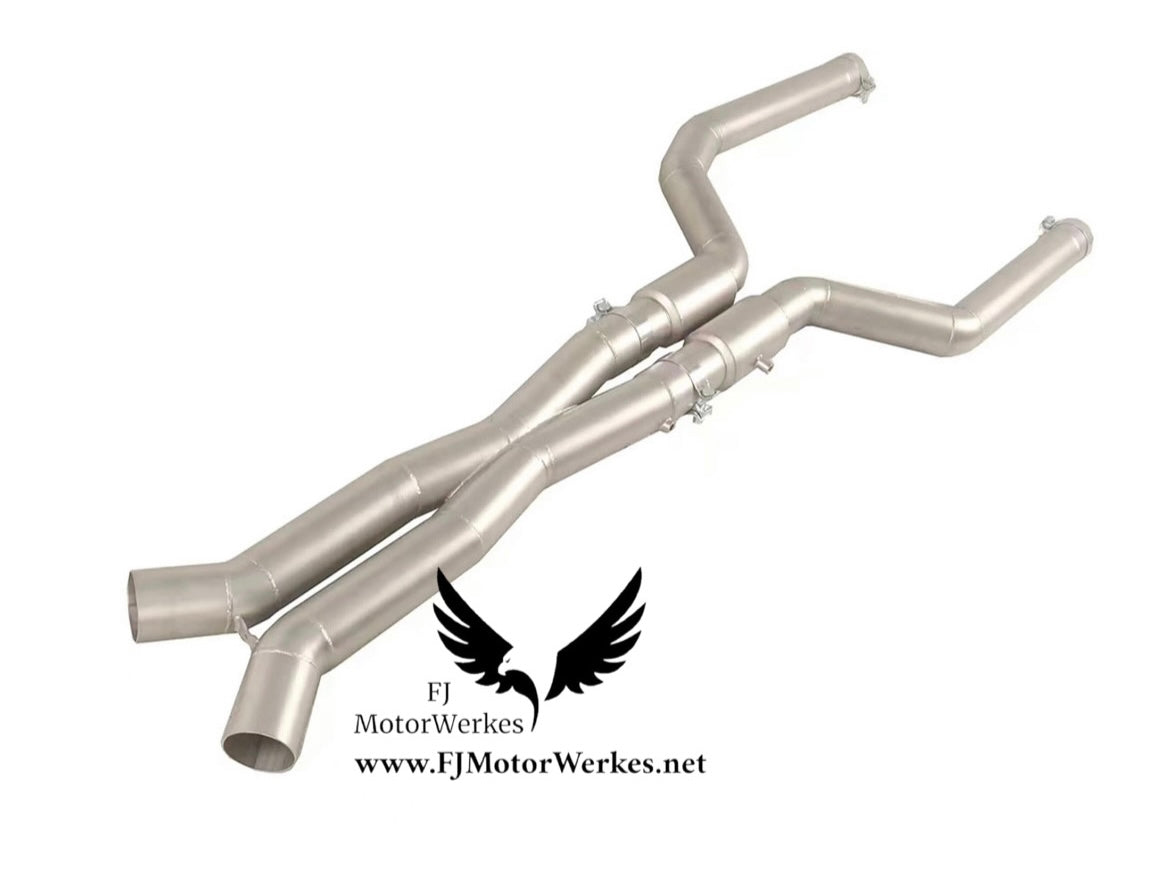 Bmw X5M X6M Comp Stainless Steel Dual X Pipe Midpipe F95 F96 High Flow - Res or Non Res Option
