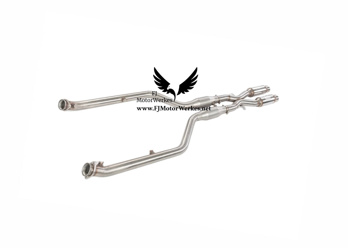 FJ MotorWerkes Bmw M3 E90 E92 E93 Resonated X Pipe Secondary Sports cat Exhaust Midpipe Oem Fit V8