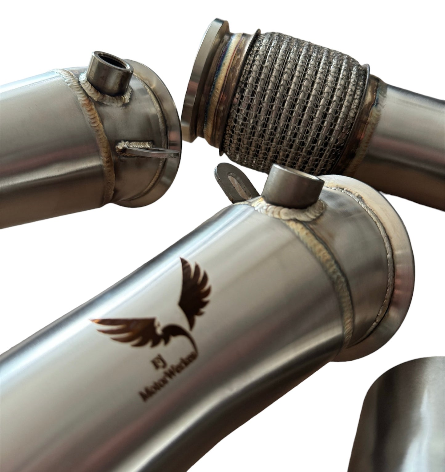 Bmw M5 F90 M8 F91 F92 F93 DOWNPIPE DECAT STAINLESS STEEL PRIMARY & SECONDARY