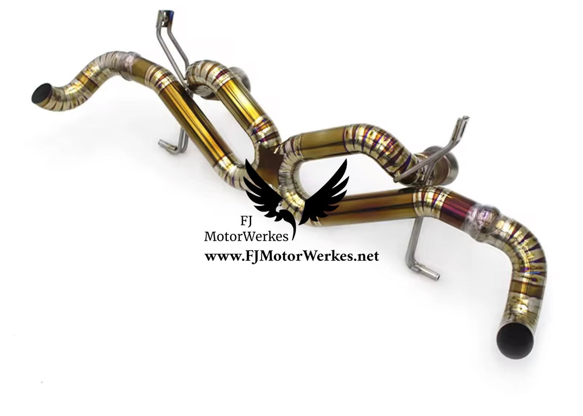 FJ MotorWerkes Audi R8 V10 5.2L Straight Pipe Titanium Catback Exhaust System 2019 - 2024