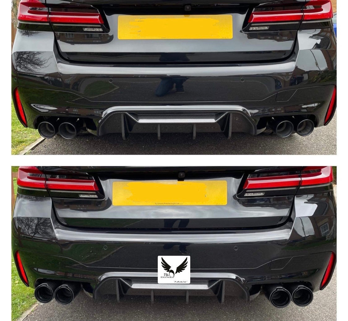 Bmw M Performance Carbon fibre exhaust tips x4 M5 F90 M8 F91 F92 F93 direct fit - Silver