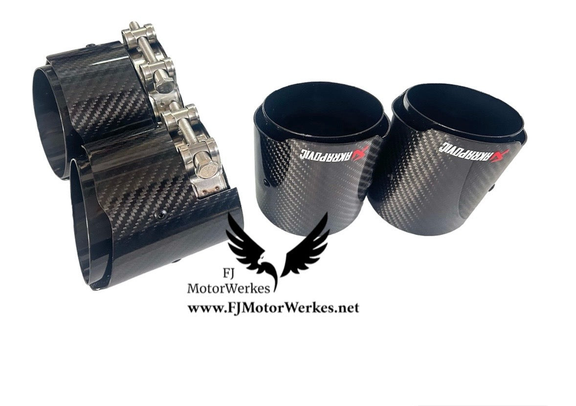 Bmw M3 M4 M2 (G80 G82 G83 G87) Akrapovic AK Carbon Fibre Exhaust Tips X4 BLACK
