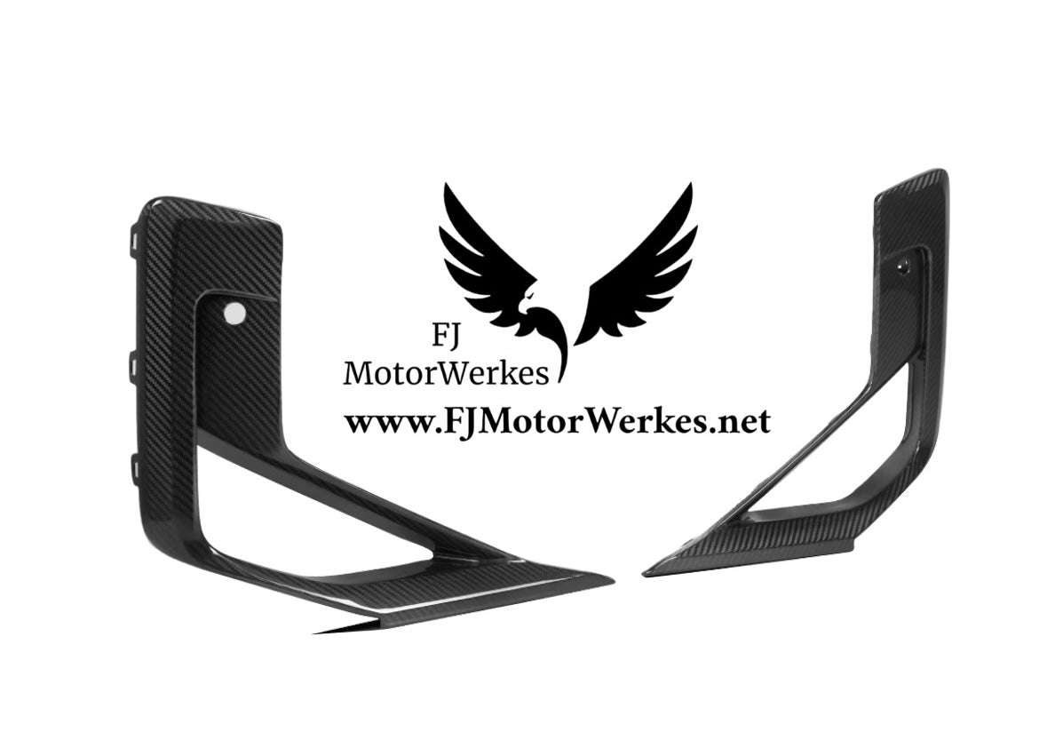 Bmw X3M X4M Front Bumper Side Canards Lower Grille Vent Carbon Fibre - LCI ONLY