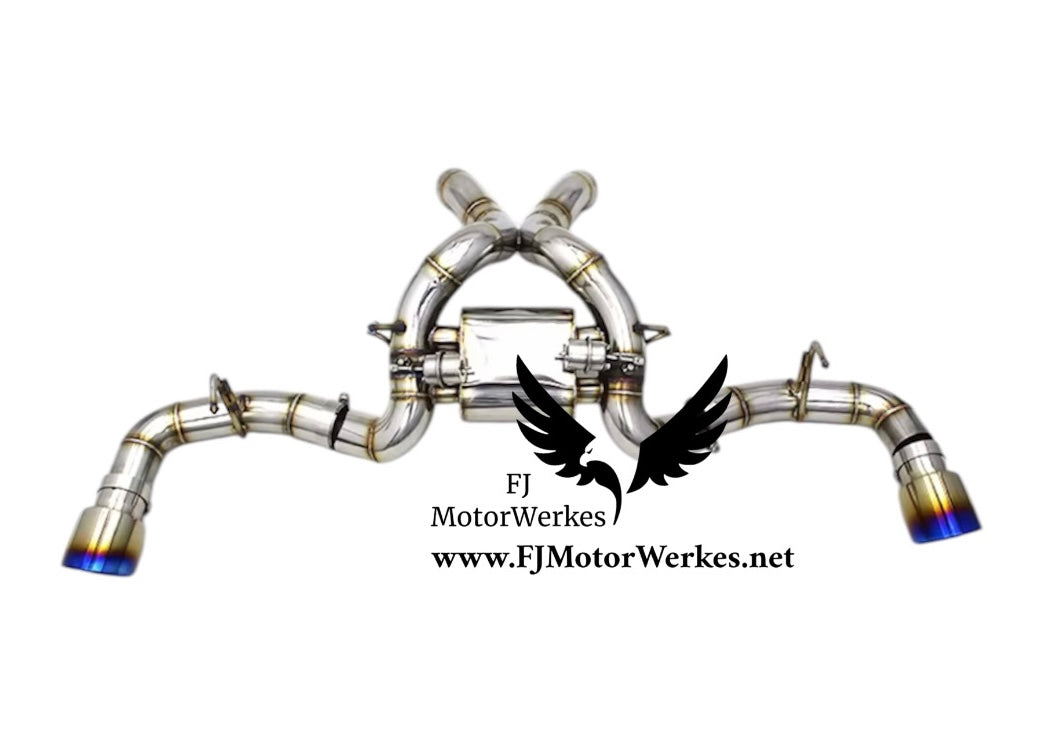 McLaren 540C 570S 570GT 3.8T Axleback Valved 2016 - 2021 FJ Motorwerkes Stainless Steel Catback Exhaust