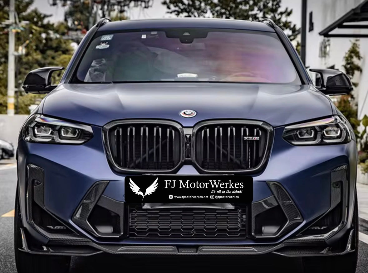 Bmw X3M X4M Front Bumper Inner Canards Lower Grille Vent Carbon Fibre - LCI ONLY