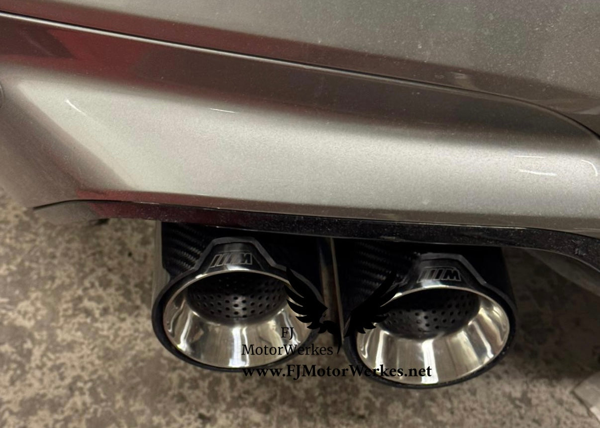 Bmw X3M X4M M Performance Carbon Fibre Exhaust Tips Direct Fit X3mc X4mc F98 F97 Silver