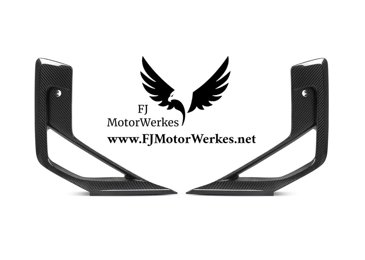 Bmw X3M X4M Front Bumper Side Canards Lower Grille Vent Carbon Fibre - LCI ONLY