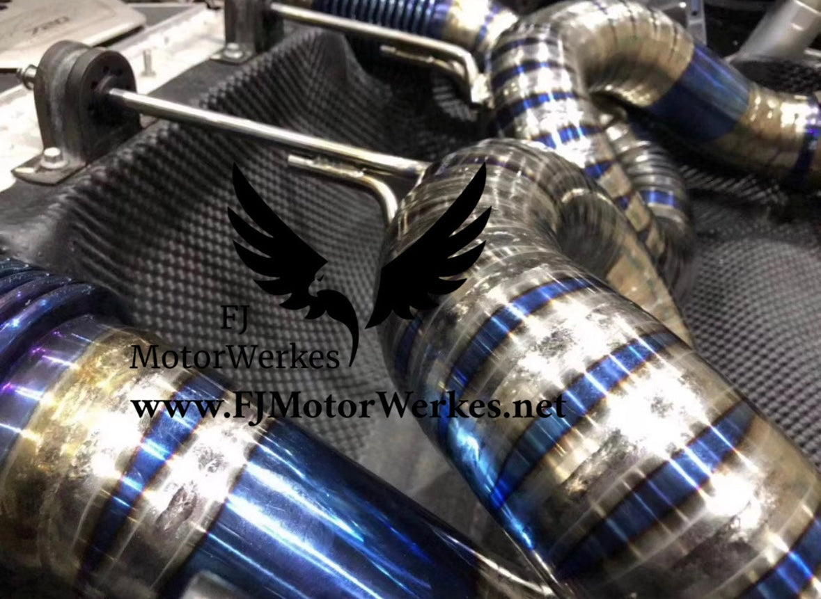 FJ Motorwerkes Titanium Catback X-Pipe Exhaust McLaren 720S 4.0T V8 Muffler Delete