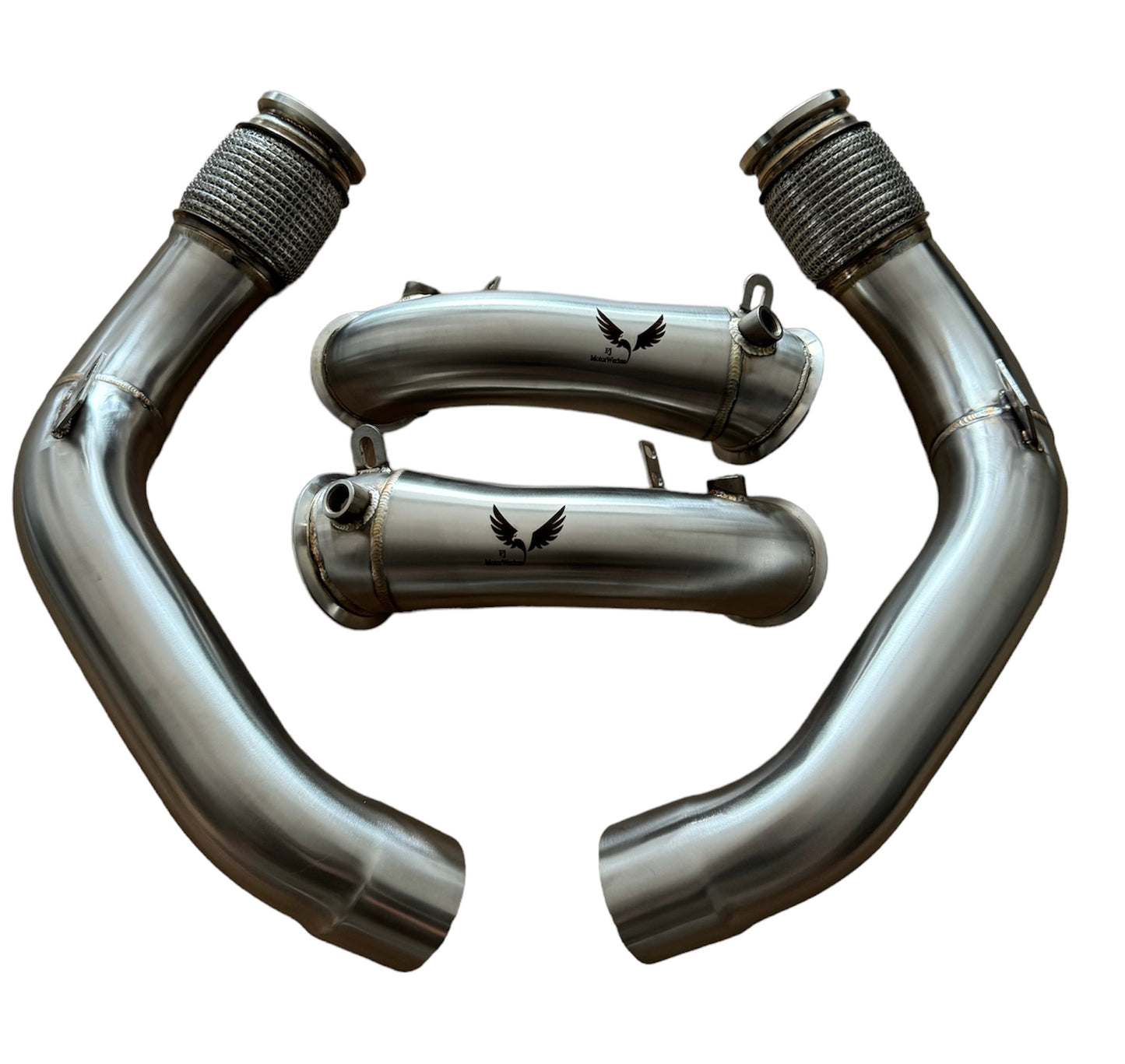 Bmw M5 F90 M8 F91 F92 F93 DOWNPIPE DECAT STAINLESS STEEL PRIMARY & SECONDARY