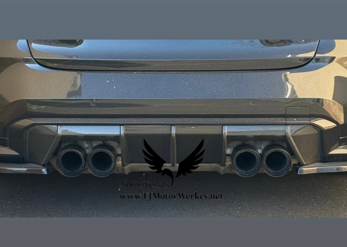 FJ Motorwerkes Bmw M3 M4 G80 G81 G82 G83 Black Chrome Honey Comb Stainless steel exhaust tips 4.5”