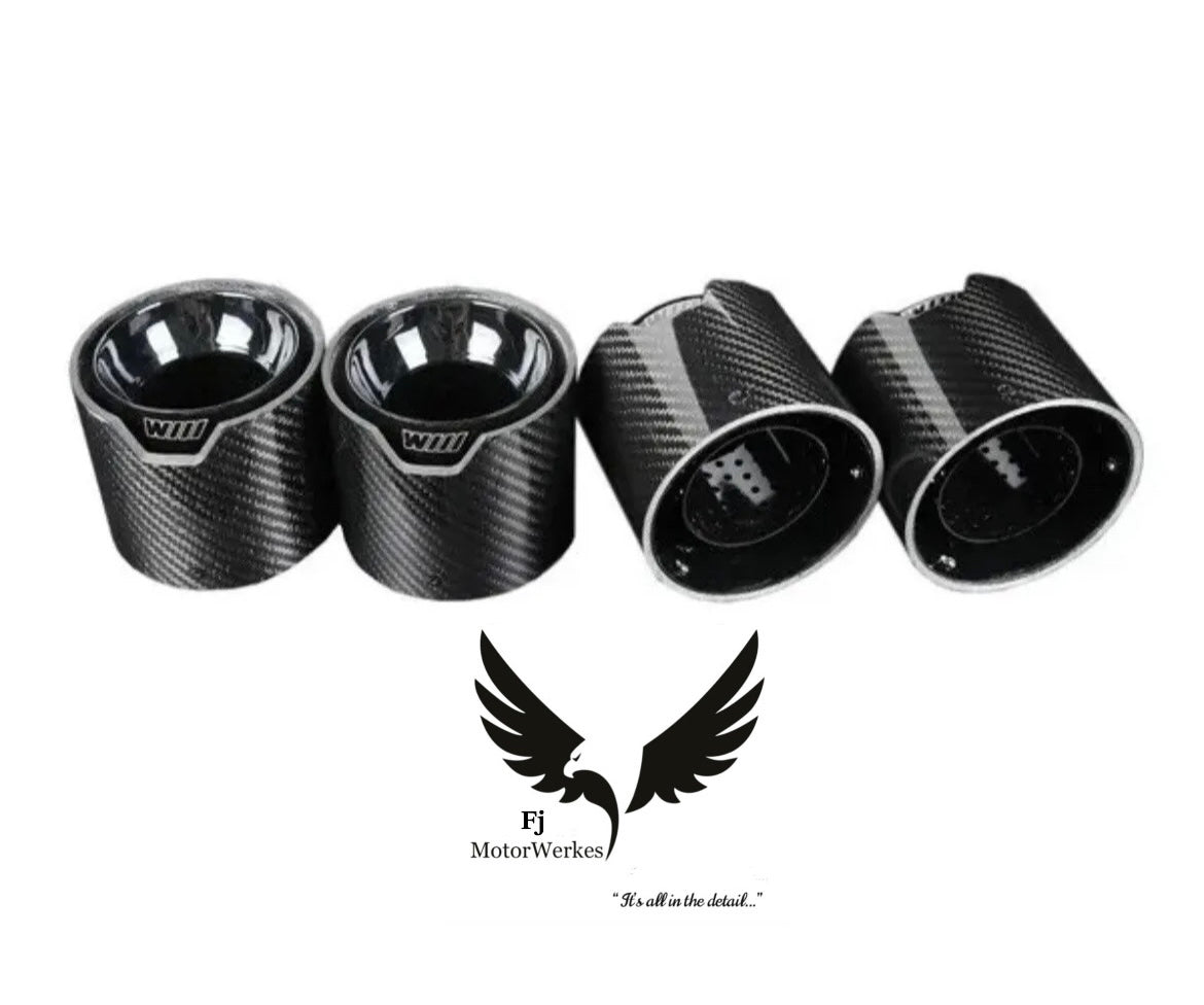Bmw M5 G90 G99 M Performance Carbon Fibre Exhaust Tips BLACK