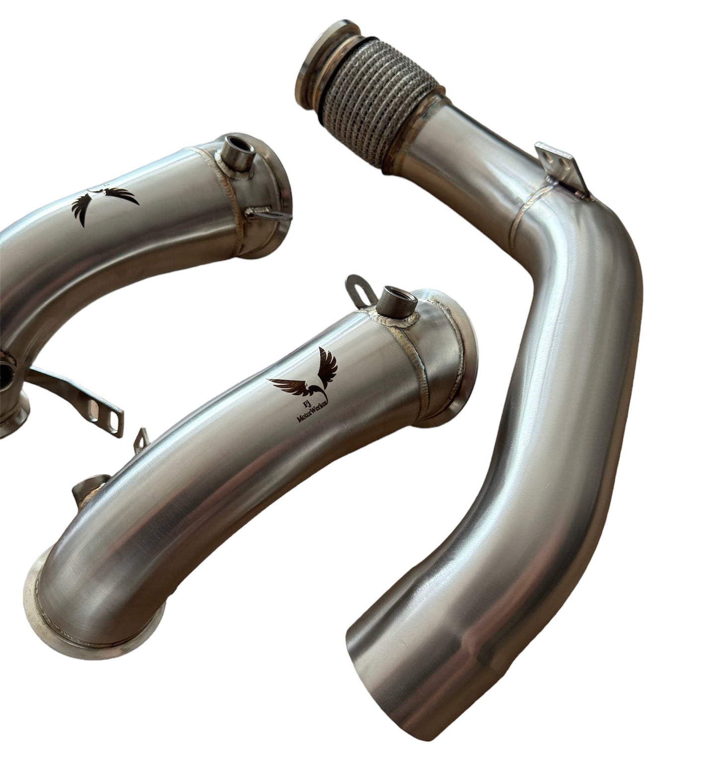 Bmw M5 F90 M8 F91 F92 F93 DOWNPIPE DECAT STAINLESS STEEL PRIMARY & SECONDARY