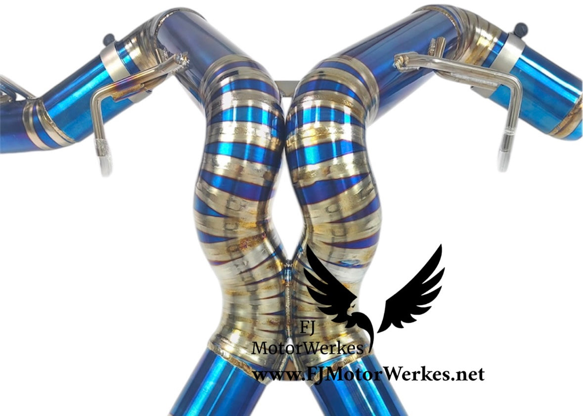 McLaren 570S 570GT 540C 3.8T Muffler Delete FJ Motorwerkes Titanium Axleback Exhaust