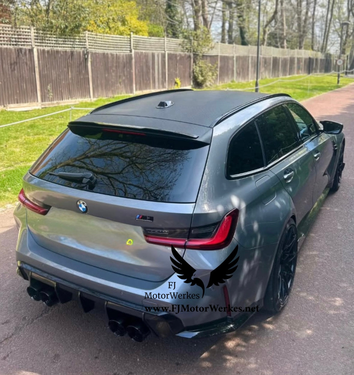 FJ Motorwerkes Bmw M3 M4 G80 G81 G82 G83 Black Chrome Honey Comb Stainless steel exhaust tips