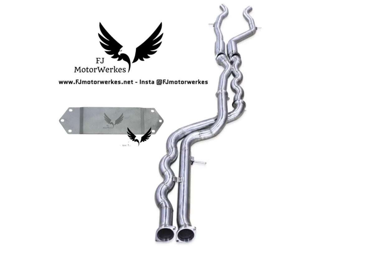 Bmw M3 F80 M4 F82 F83 Equal Length Midpipe Catback Exhaust System stainless steel - With underbody BRACE