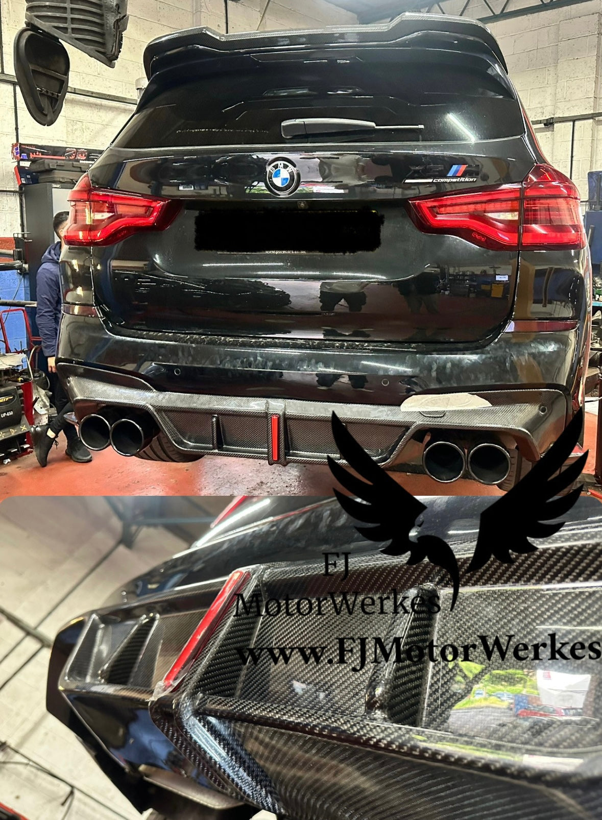Bmw X3M X4M Vader F1 rear Carbon diffuser - 2 Styles 2019-2024