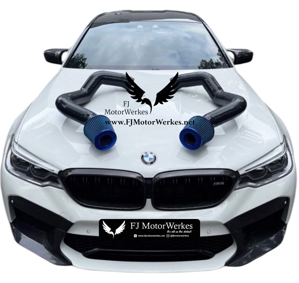BMW M2 M3 M4 M5 M6 M8 X3M X4M X5M X6M + B58 Front Mount Air Intake kit - Inc Rain covers