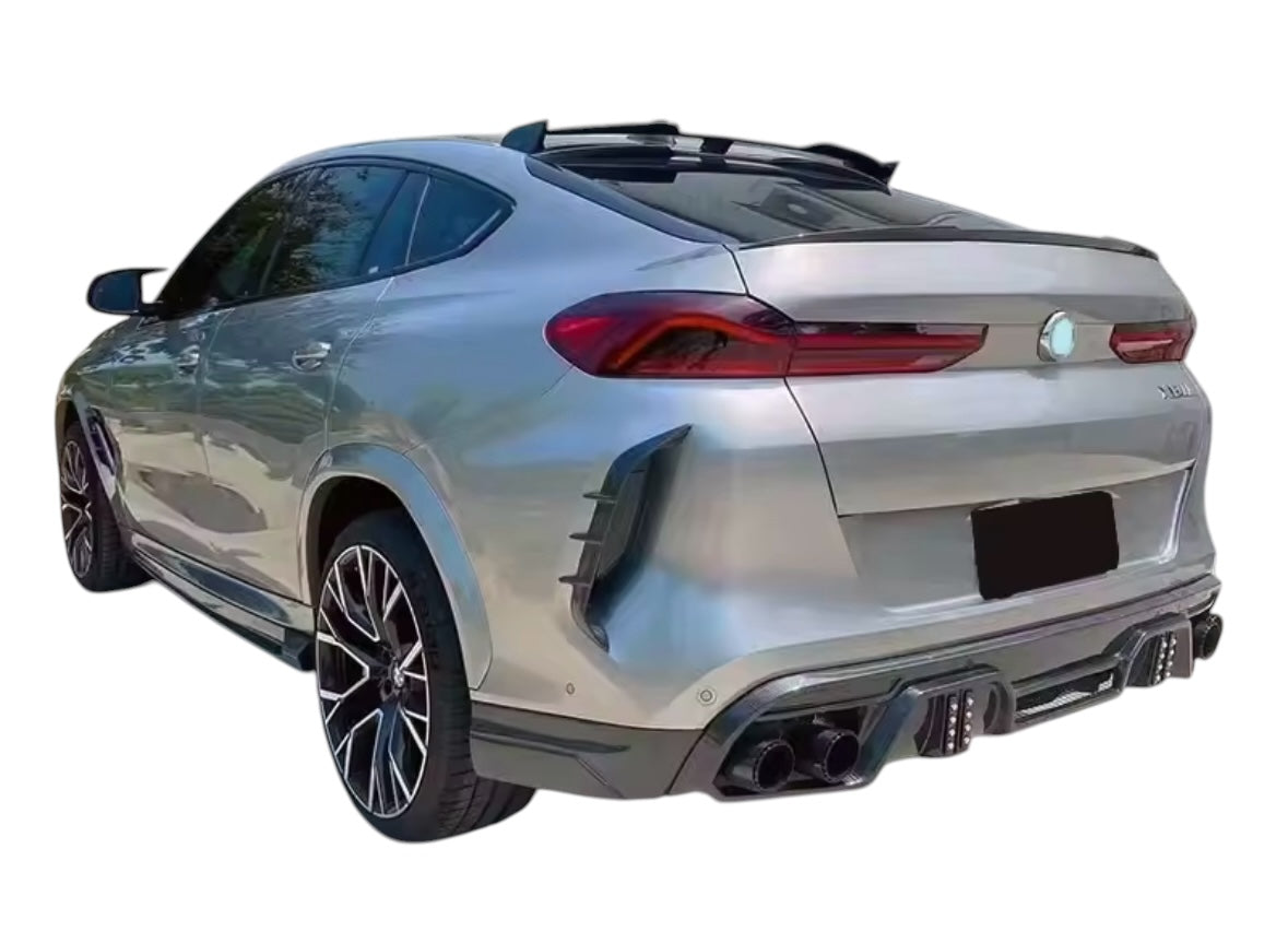 Bmw X6M F96 Rear Carbon Fibre LD style diffuser with Led F1 Lights