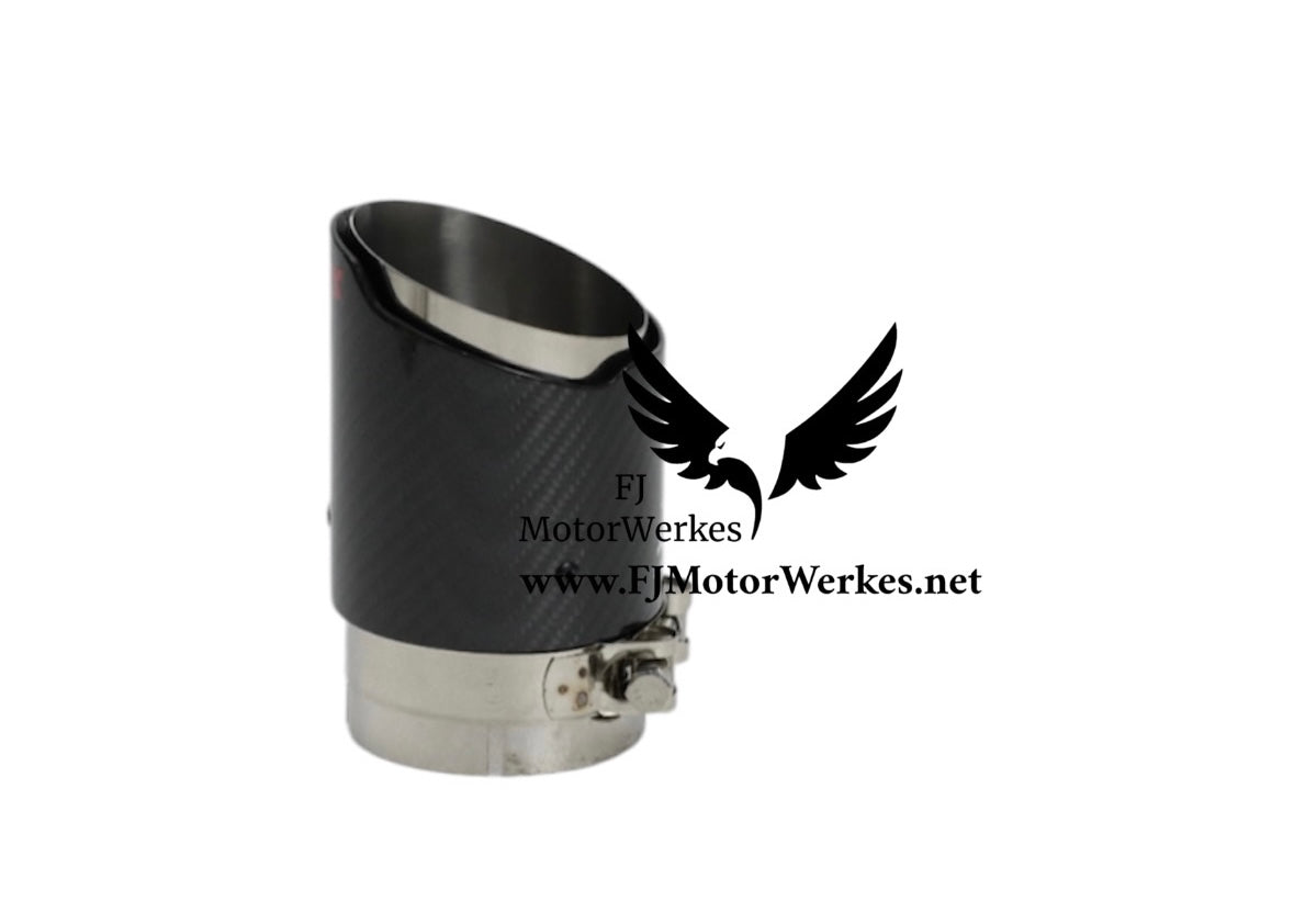 Bmw X5M X6M AK AKRAPOVIC  Style 4.5” Exhaust Tips Direct Fit F95 F96 - Black on Stainless steel 2019+