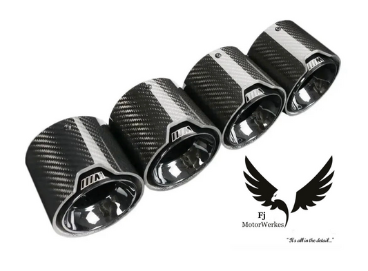 Bmw M5 G90 G99 M Performance Carbon Fibre Exhaust Tips BLACK