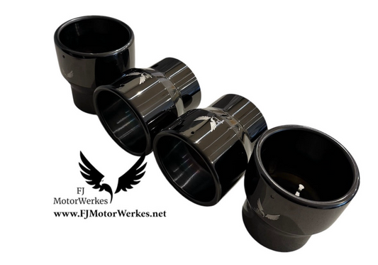 Bmw X3M X4M BLACK CHROME 4.5” Exhaust Tips Direct Fit X3mc X4mc F98 F97 - V2