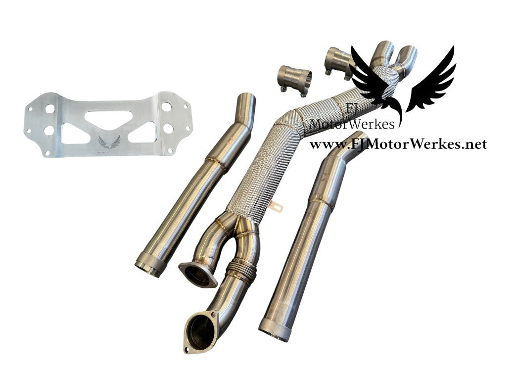 Bmw M2 M3 M4 HIGHFLOW 4” Single Midpipe Stainless Steel High Flow Inc Exhaust Brace G80 G81 G82 G83 G87