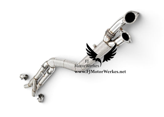 Bmw M2 M3 M4 - 4” inch Single Z Midpipe Stainless Steel HighFlow Inc Exhaust Brace G80 G81 G82 G83 G87
