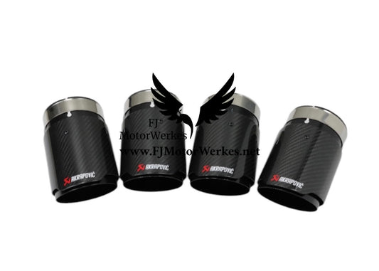 Bmw X3M X4M AK AKRAPOVIC Carbon Fibre Exhaust Tips Direct Fit X3mc X4mc F98 F97 - Black on Black