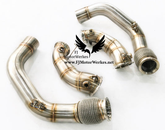 BMW M5 F90 M8 F91 F92 F93 DOWNPIPE DECAT STAINLESS STEEL PRIMARY & SECONDARY