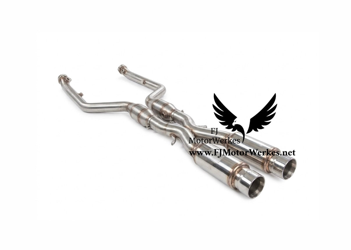 FJ MotorWerkes Bmw M3 E90 E92 E93 Resonated X Pipe Secondary Sports cat Exhaust Midpipe Oem Fit V8