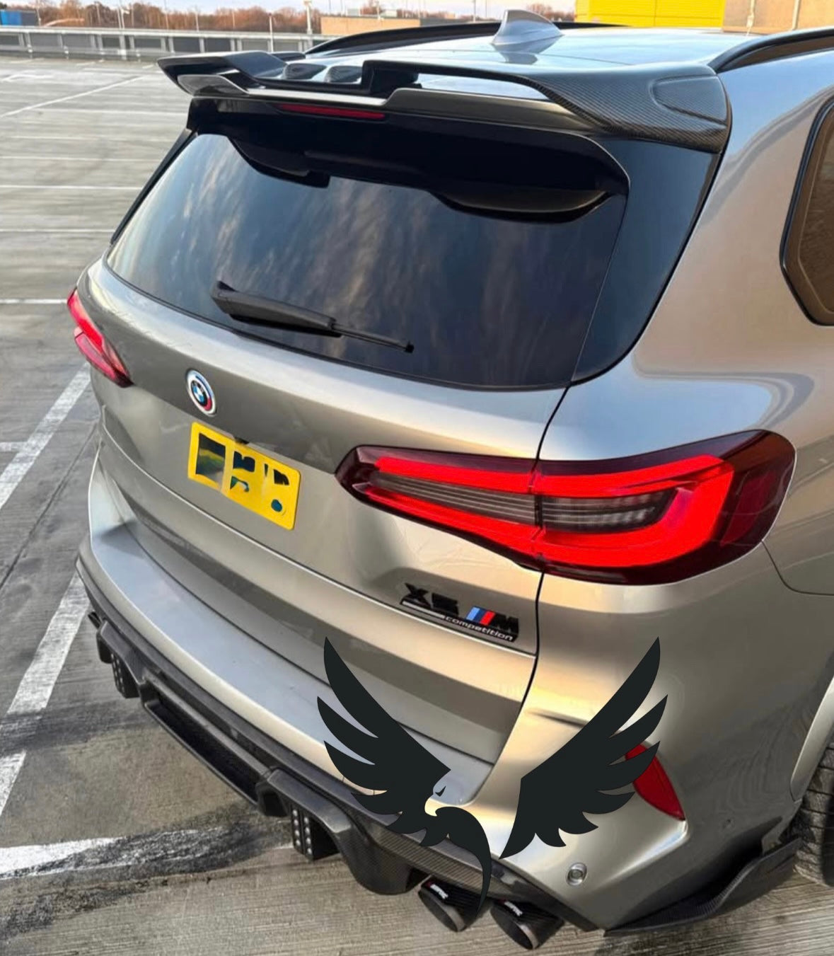 Bmw X5M X6M AK AKRAPOVIC  Style 4.5” Exhaust Tips Direct Fit F95 F96 - Black on Stainless steel 2019+