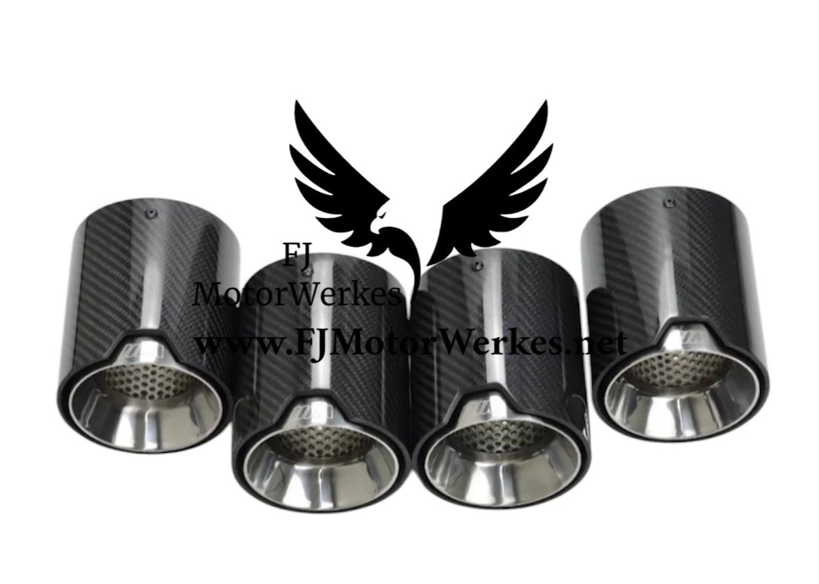 Bmw X5M X6M Carbon Fibre M Performance Exhaust Tips Direct Fit F95 F96 Silver 2019+