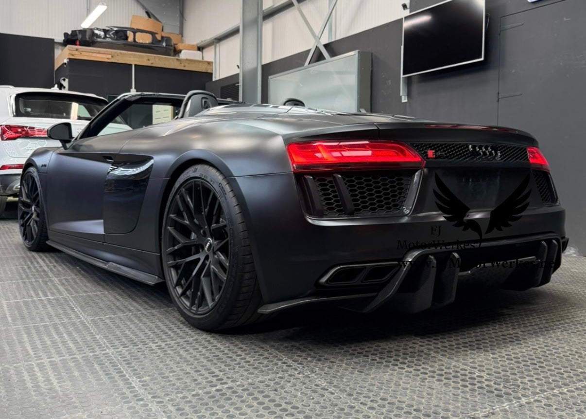 Audi R8 V10 Gen2 Full V Spec Carbon Fibre Splitter Diffuser Side Skirts Kit