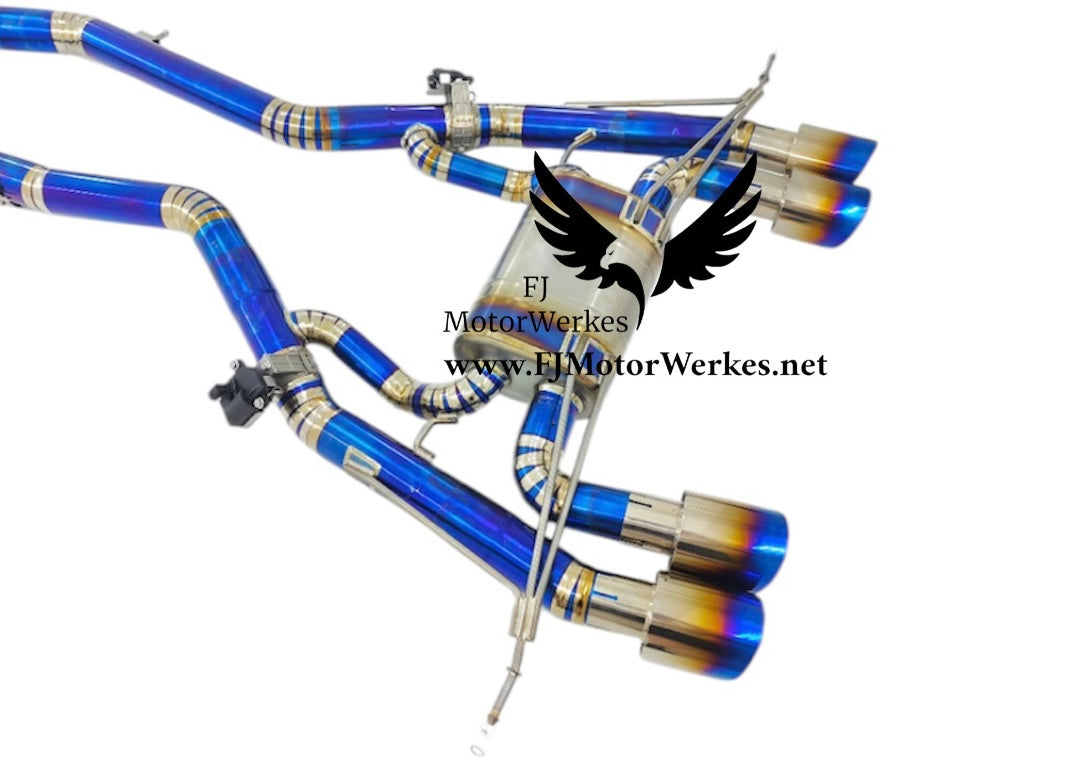 FJ Motorwerkes BMW M3 M4 G80 G81 G82 G83 Titanium Valved Catback Exhaust System inc Equal Length Midpipe