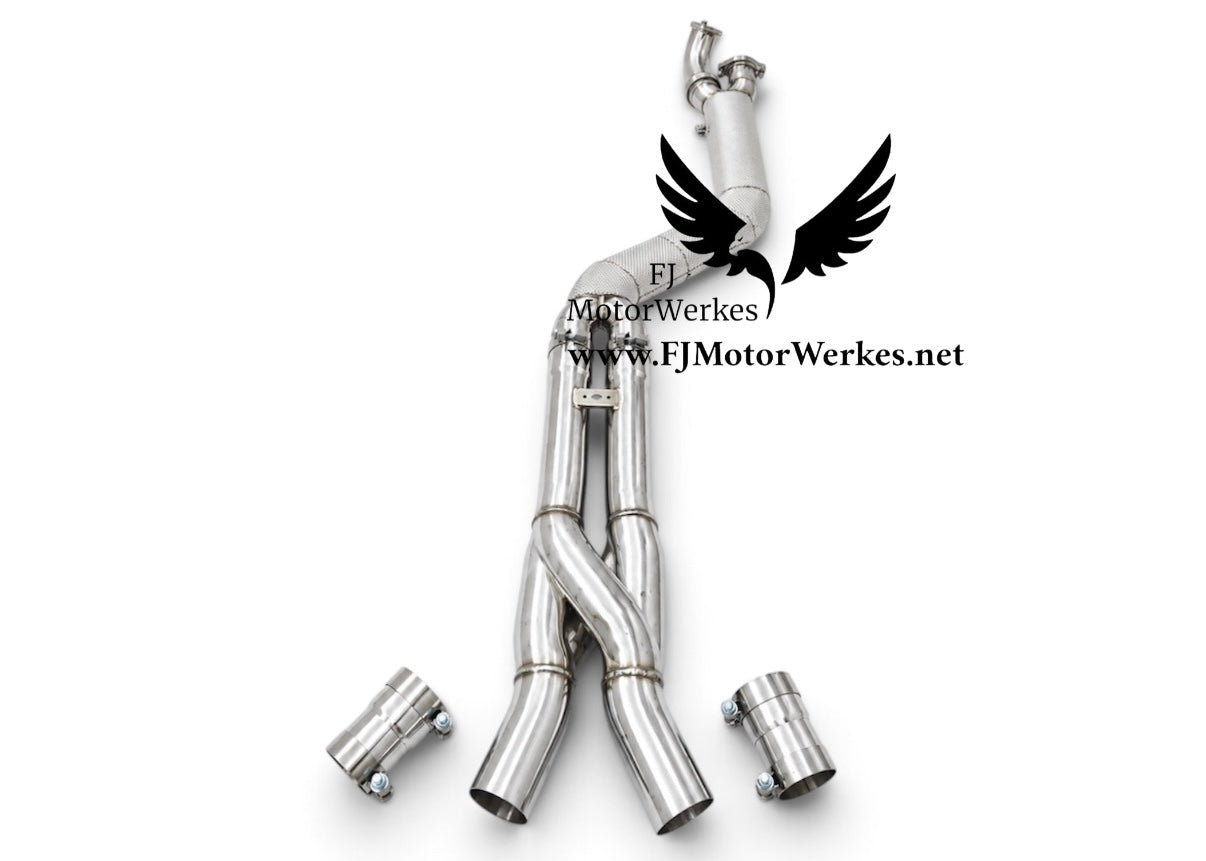 Bmw M2 M3 M4 - 4” inch Single Z Midpipe Stainless Steel HighFlow Inc Exhaust Brace G80 G81 G82 G83 G87