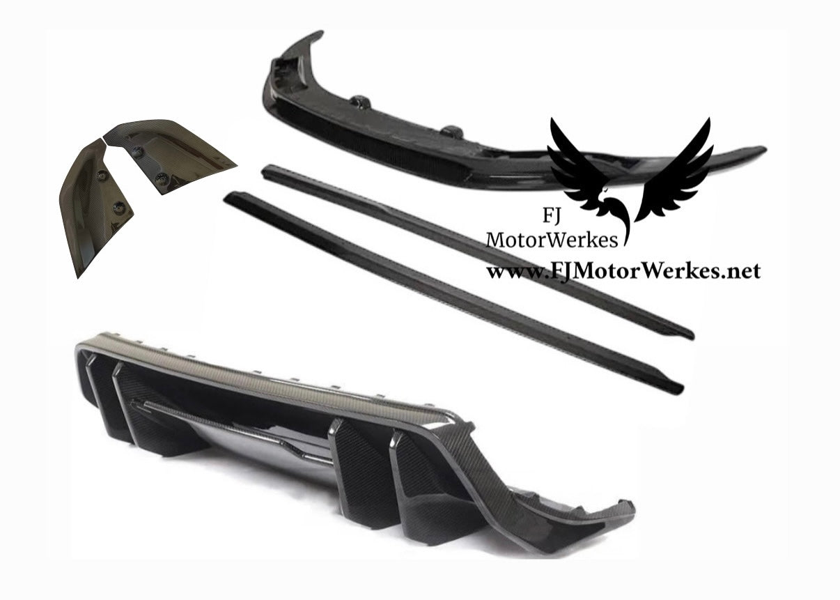 Audi R8 V10 Gen2 Full V Spec Carbon Fibre Splitter Diffuser Side Skirts Kit