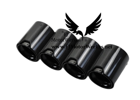 Bmw M Performance Carbon fibre exhaust tips x4 M5 F90 M8 F91 F92 F93 direct fit - Black