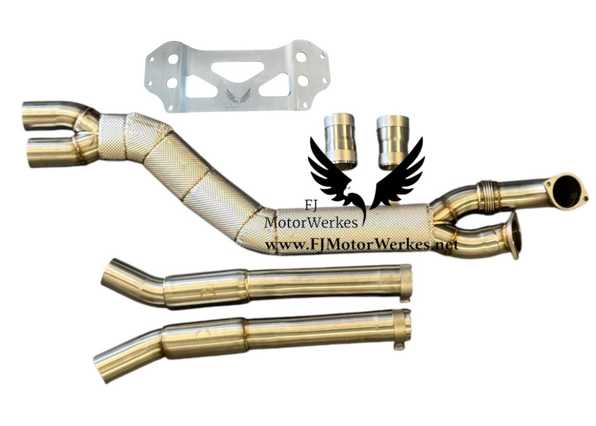 Bmw M2 M3 M4 HIGHFLOW 4” Single Midpipe Stainless Steel High Flow Inc Exhaust Brace G80 G81 G82 G83 G87