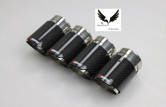 Bmw X3M X4M AK AKRAPOVIC  Exhaust Tips Direct Fit X3mc X4mc F98 F97 - Black on Stainless steel