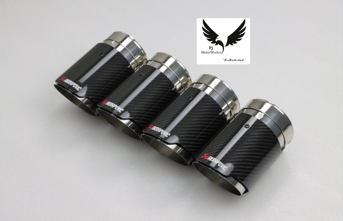 Bmw X3M X4M AK AKRAPOVIC  Exhaust Tips Direct Fit X3mc X4mc F98 F97 - Black on Stainless steel