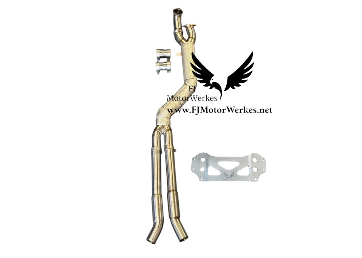 Bmw M2 M3 M4 HIGHFLOW 4” Single Midpipe Stainless Steel High Flow Inc Exhaust Brace G80 G81 G82 G83 G87