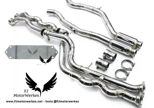 Bmw M3 F80 M4 F82 F83 Equal Length Midpipe Catback Exhaust System stainless steel - With underbody BRACE