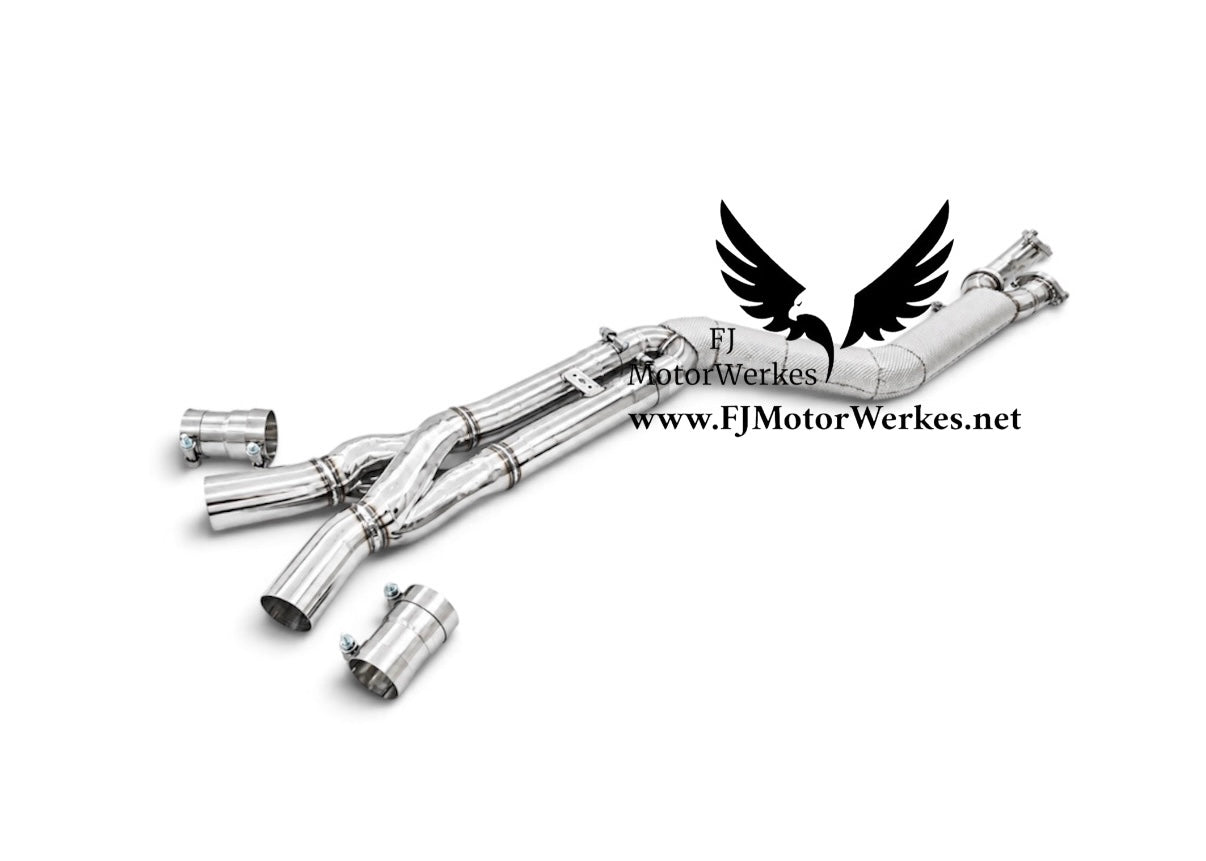 Bmw M2 M3 M4 - 4” inch Single Z Midpipe Stainless Steel HighFlow Inc Exhaust Brace G80 G81 G82 G83 G87