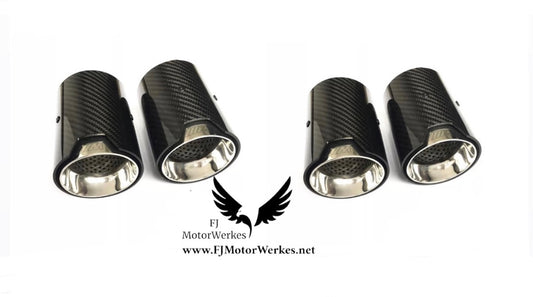 BMW M2 M3 M4 M5 M6 X5M X6M Carbon Fibre M Performance Exhaust Tips F80 F82 F10 SILVER X4 Full set